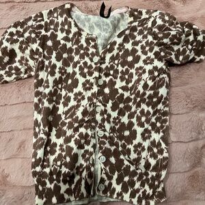 Old Navy Brown and White Button Down Shirt